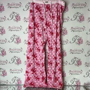 Lazy One pants pj pants yoga XL moose 🫎 Pink and Red Elephant Pajama Pants